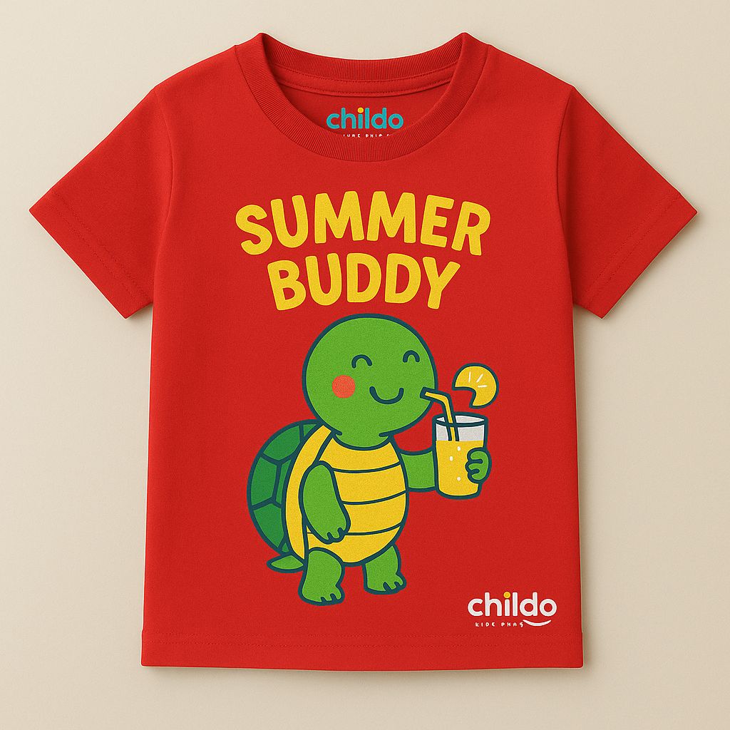 Childo" Kids T-Shirt – 100% Cotton- Red