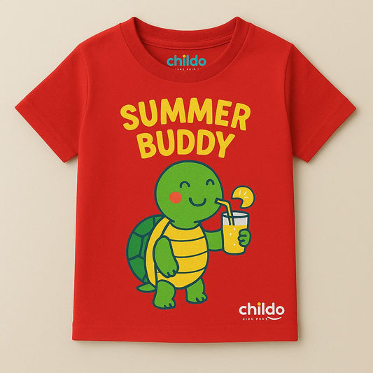 Childo" Kids T-Shirt – 100% Cotton- Red