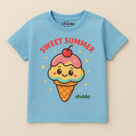 "Childo" Kids T-Shirt – 100% Cotton- Sky Blue